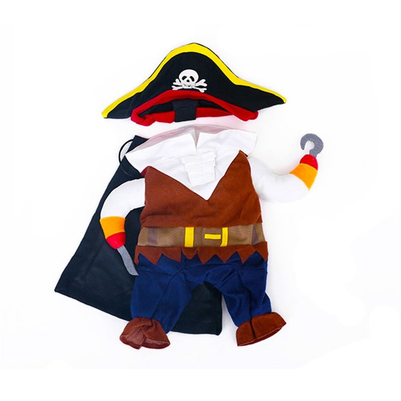 Mikayoo Pet Costume Fashion Pirates of The Caribbean Style Clothes Halloween Suit with a Hat Costume Apparel for Dog (L) - Image 2